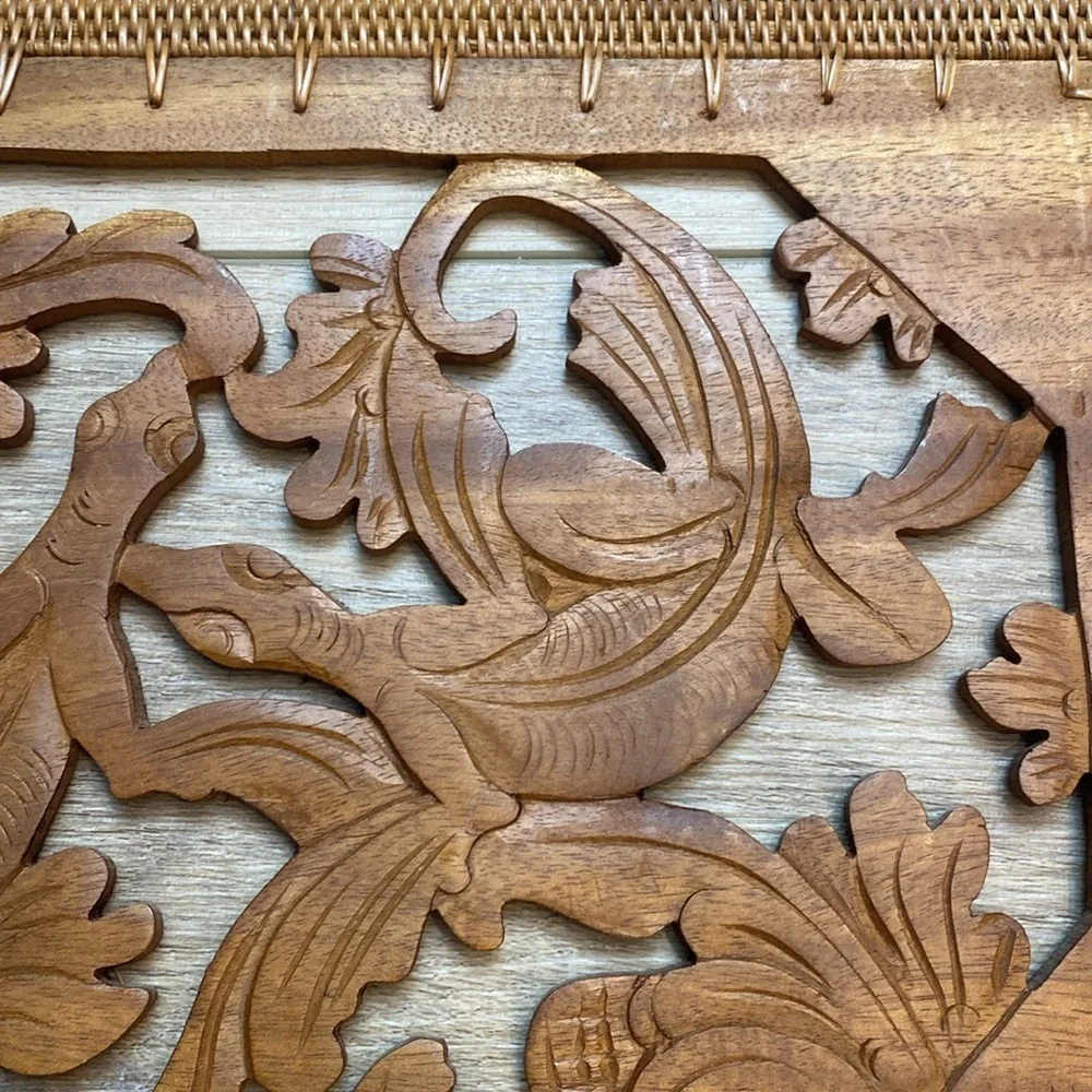 Vintage Carved‎ Wood Charger Trivet